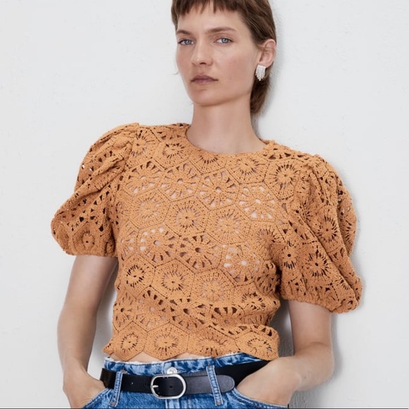 NWT Zara crochet knit top - Picture 2 of 6